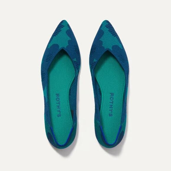 Rothy's The Point in Water Poppy Flats Women’s Size 13‎ - Picture 2 of 12